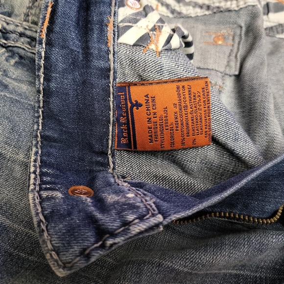 Rock Revival Phoenix StraightLight Blue size 38. Inseam measures 30. Embelished - Picture 8 of 11